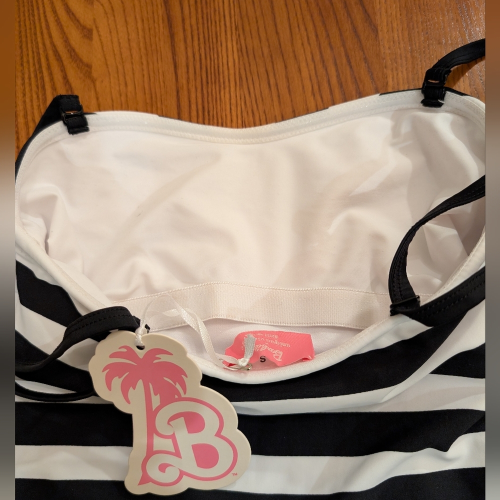 Barbie "unique vintage" black/white stripe swimsuit, size S - NEW - Picture 4 of 8